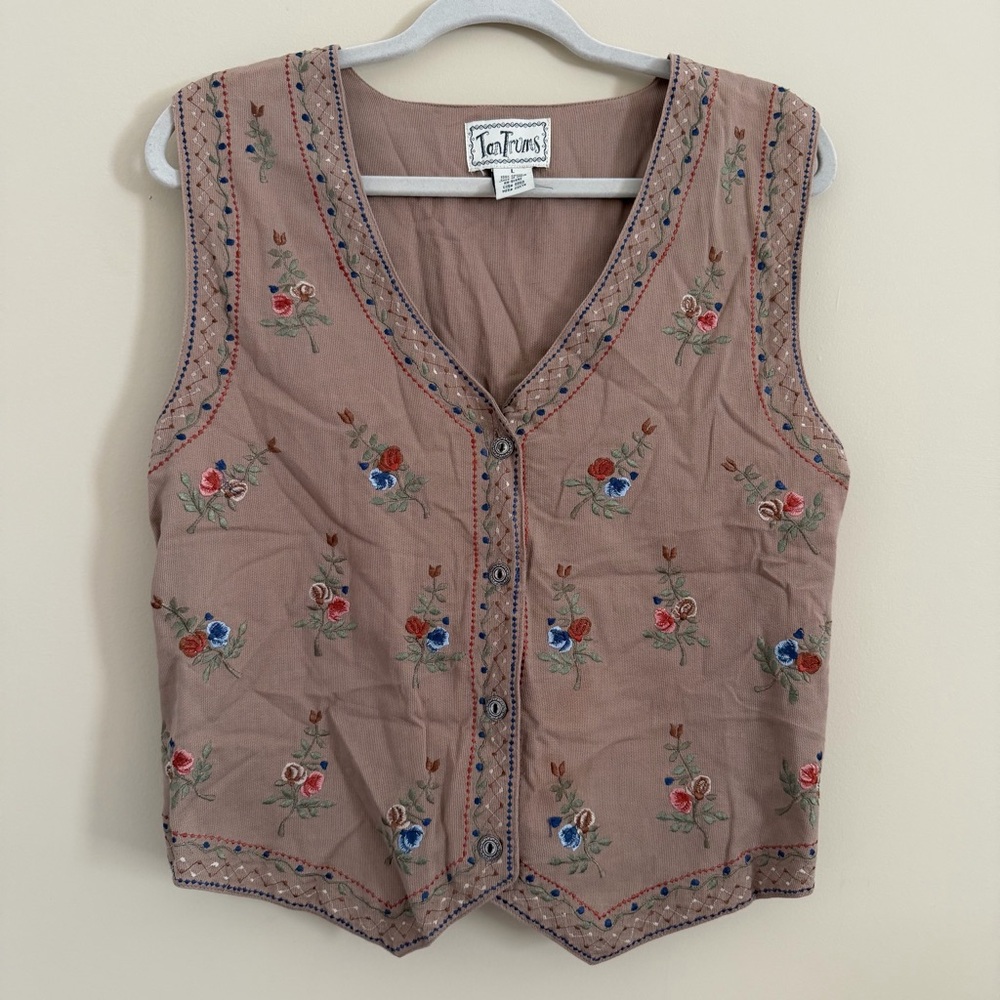Vintage - Tantrums Embroidered Cotton Vest
